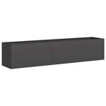vidaXL Jardinière Noir 200x40x40 cm Acier laminé à froid