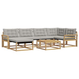 vidaXL Ensemble de canapés d'extérieur 7 pc Blanc et gris clair