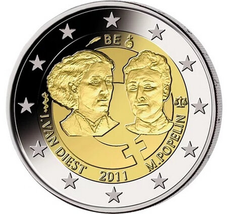 Monnaie 2 euros commémorative belgique 2011 - journée internationale des femmes