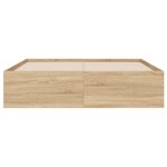 vidaXL Cadre de lit et tiroirs chêne sonoma 120x190 cm bois ingénierie