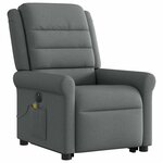 vidaXL Fauteuil inclinable de massage électrique Gris foncé Tissu