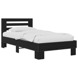 vidaXL Cadre de lit avec tête de lit Chêne noir 80 x 200 cm