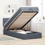 vidaXL Cadre de lit ottoman avec matelas gris foncé 100x200 cm velours