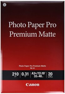 Etui 20 feuilles photo paper premium matte pm-101 a3+ 210g canon