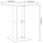 vidaXL Table de bistro Chêne fumé 60x60x75 cm Bois d'ingénierie