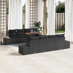 vidaXL Ensemble de canapé de jardin 9 Pièces Noir Poly rotin