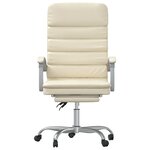 vidaXL Fauteuil de massage inclinable de bureau Crème Similicuir