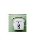 THIRARD - Plaque de signalisation 5  marquage blanc sur fond noir  panneau ABS à visser  56x120mm
