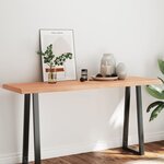 vidaXL Dessus de table bois massif traité bordure assortie