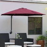 vidaXL Parasol de jardin Rouge  Noir 248 x 248 x 148 cm