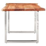 vidaXL Table à dîner à live edge Bois d'acacia massif 200 cm 3 8 cm
