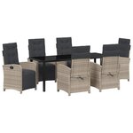 vidaXL Ensemble de salle à manger pour jardin 7 Pièces Gris clair