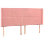 vidaXL Tête de lit avec oreilles Rose 203x16x118/128 cm Velours