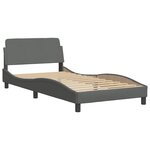 vidaXL Cadre de lit sans matelas gris foncé 100x200 cm tissu