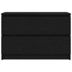 vidaXL Meuble TV noir 80x35x54 cm bois d'ingénierie