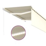 vidaXL Auvent manuel rétractable avec store et LED 3x2 5 m Crème
