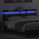 vidaXL Tête de lit avec étagère Chêne marron 200 cm Bois d'ingénierie