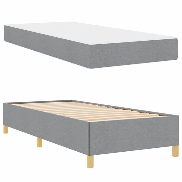 vidaXL Cadre de lit avec matelas Gris clair 80 x 200 cm tissu