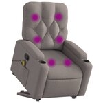 vidaXL Fauteuil inclinable de massage Taupe Tissu