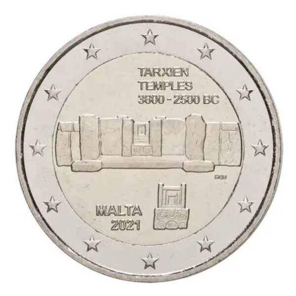 2 euros commémorative Malte 2021 UNC - Temples de Tarxien.