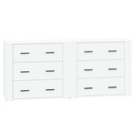 vidaXL Buffets 2 Pièces blanc bois d'ingénierie