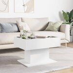 vidaXL Table basse avec LED blanc 70x50x45 cm bois d'ingénierie