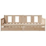 vidaXL Lit de jour avec tiroirs sans matelas 80x200 cm bois massif