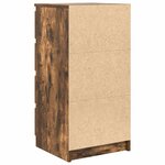 vidaXL Buffet avec tiroirs chêne fumé 37 5x35x99 cm bois d'ingénierie