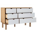 vidaXL Commode OTTA marron et blanc 111x43x73 5 cm bois de pin massif