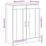 vidaXL Meuble mural Chêne noir 69 5 x 34 x 90 cm Bois d'ingénierie