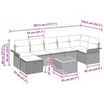 vidaXL Ensemble de canapé de jardin avec coussin 8 Pièces Noir Poly rotin