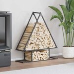 vidaXL Portant de bois chauffage noir 80x25x90 cm