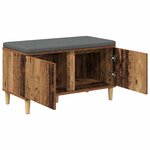 vidaXL Banc d'entrée avec coussin Bois ancien 80 x 38 x 46 cm