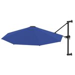 vidaXL Parasol mural avec mât métallique 300 cm Bleu