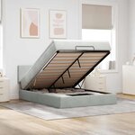vidaXL Cadre de lit ottoman avec matelas gris clair 140x200 cm velours