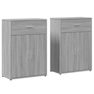 vidaXL Buffets 2 Pièces sonoma gris 60x30x84 cm bois d'ingénierie