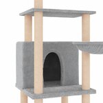 vidaXL Arbre à chat avec griffoirs en sisal gris clair 132 cm