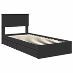 vidaXL Lit de Rangement avec tiroir Noir 90 x 190 cm Bois d'ingénierie