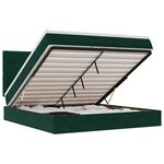 vidaXL Cadre de lit ottoman avec matelas vert foncé 200x200 cm velours