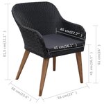 vidaXL Salon de jardin 7 Pièces avec coussins résine tressée noir