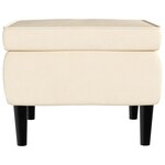 vidaXL Fauteuil à oreilles avec tabouret crème velours