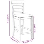 vidaXL Tabourets de bar avec coussins 2 Pièces blanc bois massif d'hévéa