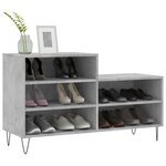 vidaXL Armoire à chaussures Gris béton 102x36x60 cm Bois d'ingénierie