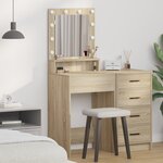 vidaXL Coiffeuse avec éclairage LED en chêne Sonoma  50x41x135 cm