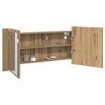 vidaXL Cabinet Miroir LED avec porte chêne artisanal 100 x 12 x 45 cm