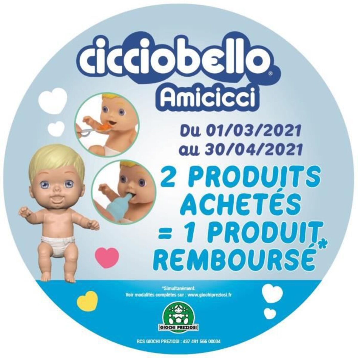 Cicciobello amicicci - coffret nursery - modele fille ou garcon GPTCC014 -  Conforama