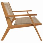 vidaXL Mobilier de jardin Beige 122 x 78 x 73cm Bois d'acacia massif