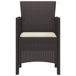 vidaXL Chaise de jardin 2 Pièces Marron 53 x 49 x 85 cm Polypropylène