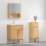 vidaXL Ensemble de mobilier de salle de bain FLORO 2 Pièces Cire marron