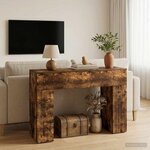vidaXL Table basse Chêne fumé 102 x 35 x 75 cm Bois d'ingénierie